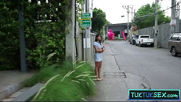 Eager Thai MILF ridden home in a TUK TUK, seduces eager help and gets pounded.